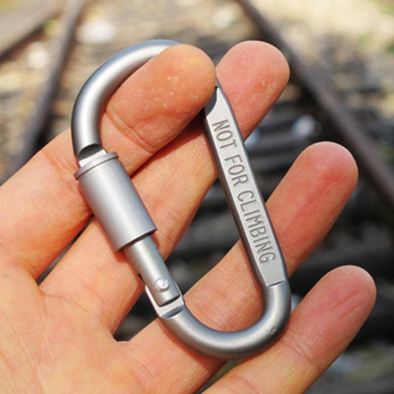 2/6 Stuks D-Ring Karabijnhaak Camping Survival Tool Outdoor Sleutelhanger Klimmen Karabijnhaak Schroef Lock Haak Aluminium opknoping Gesp