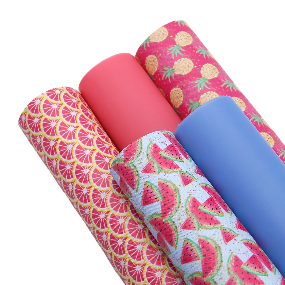 David accessories 10pcs/set 20*33cm Fish Scales Pineapple Watermelon Faux Synthetic Leather,DIY HairBow Bags Material,1Yc6308: 1085922001