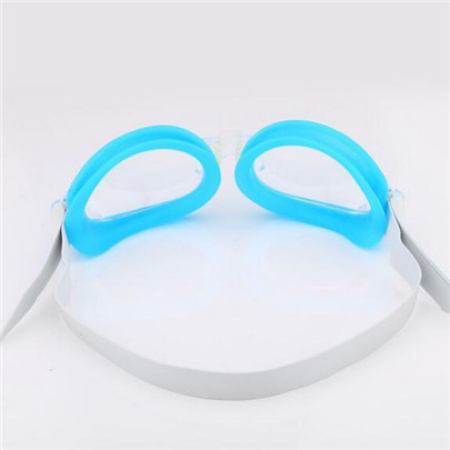 Svømmebriller mænd kvinder svømmer briller svømmebriller justerbare anti-tåge beskyttelsesbriller vandtæt: Q107 himmelblå