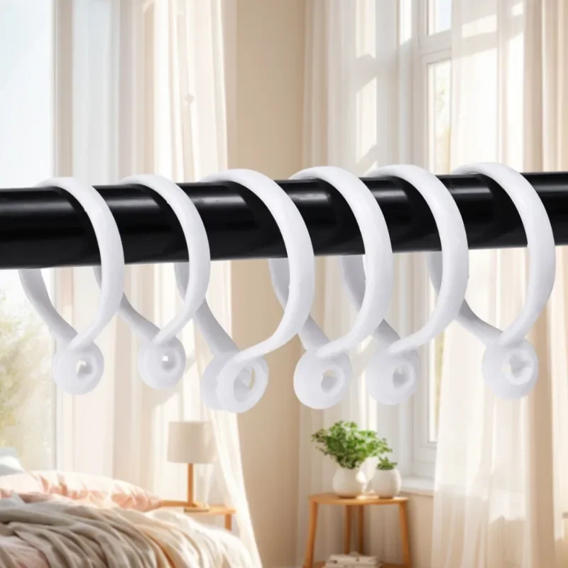 Ganchos para colgar cortinas de 50/10 piezas, varillas de cortina a prueba de óxido, Clips para ropa de ducha, percha para sombrero, decoración del hogar