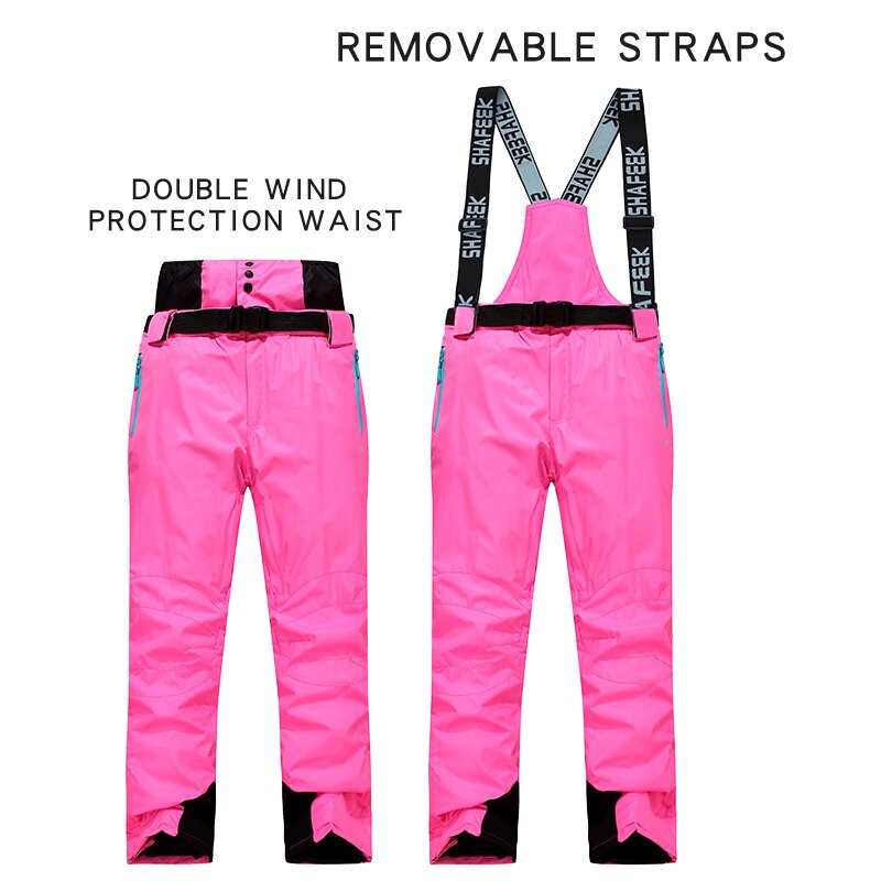 Women Ski Suit Brands Winter Warm Waterproof Windproof Clothes Snow Pants and Jacket Skiing and Snowboarding Suits