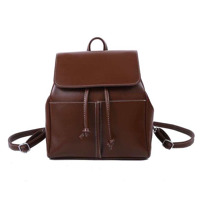SUQI Mini Rucksack Damen - PU Leder Reise Rucksack - Softback Schultasche für Teenager: Braun