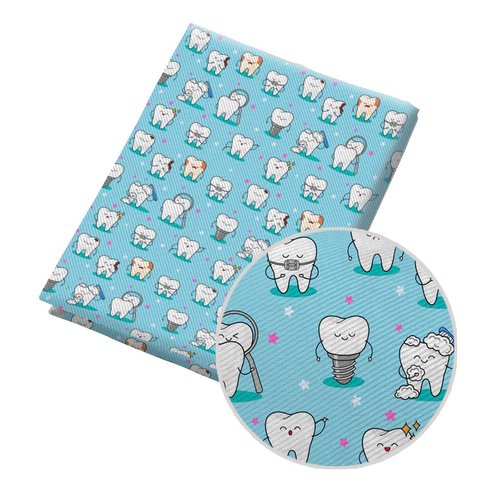 50*145Cm Stof Leuke Cartoon Tand Gedrukt Polyester Katoen Twill Stof Patchwor Gedrukt: PL0711