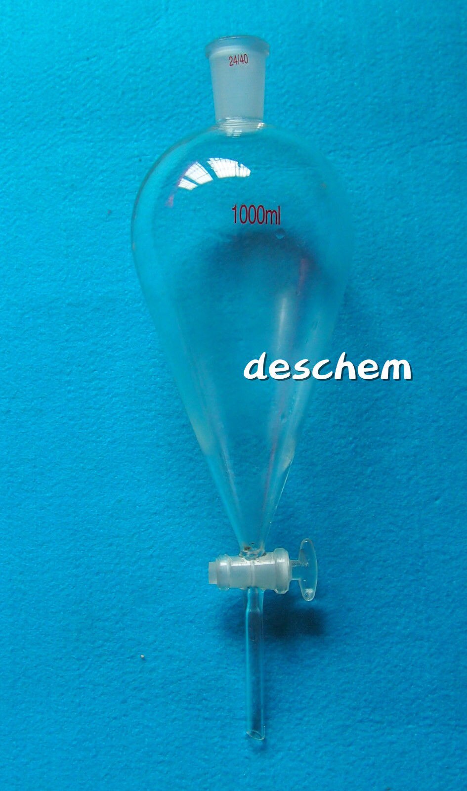 stonylab Borosilicaatglas 5000 ml Heavy Wall Conische Scheitrechter met 24/29 Gewrichten en PTFE Afsluitkraan, 5000 ml
