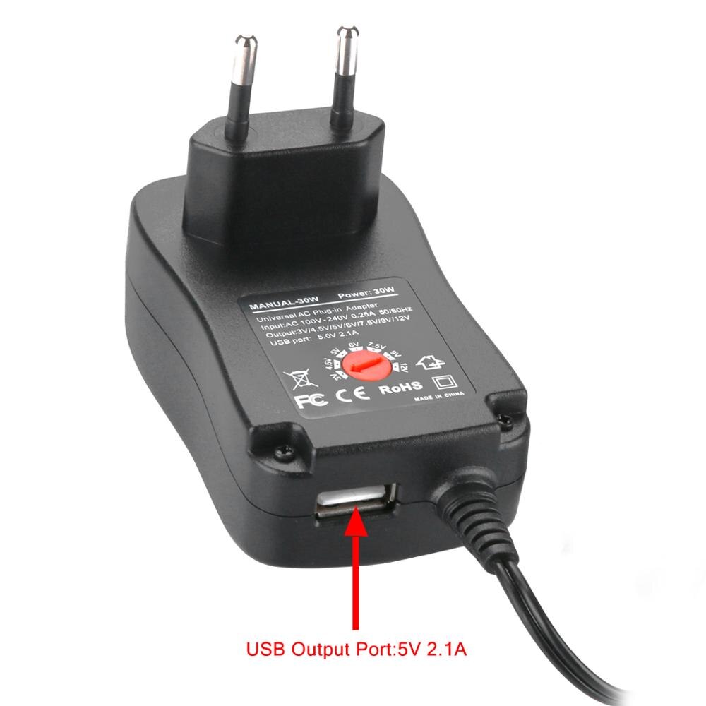 3V 4.5V 5V 6V 7.5V 9V 12V 2A 2.5A AC DC Adapter Verstelbare power Adapter Universele Oplader Supply voor led light strip lamp