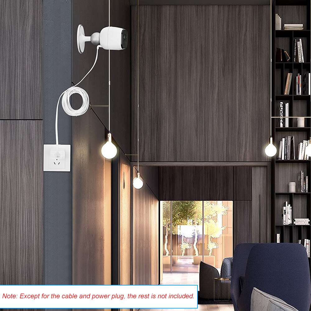 6M/20ft for Arlo Pro Arlo GO Weatherproof Flat Cable Aluminium Alloy Micro USB Cable Charging Power Cord with Plug