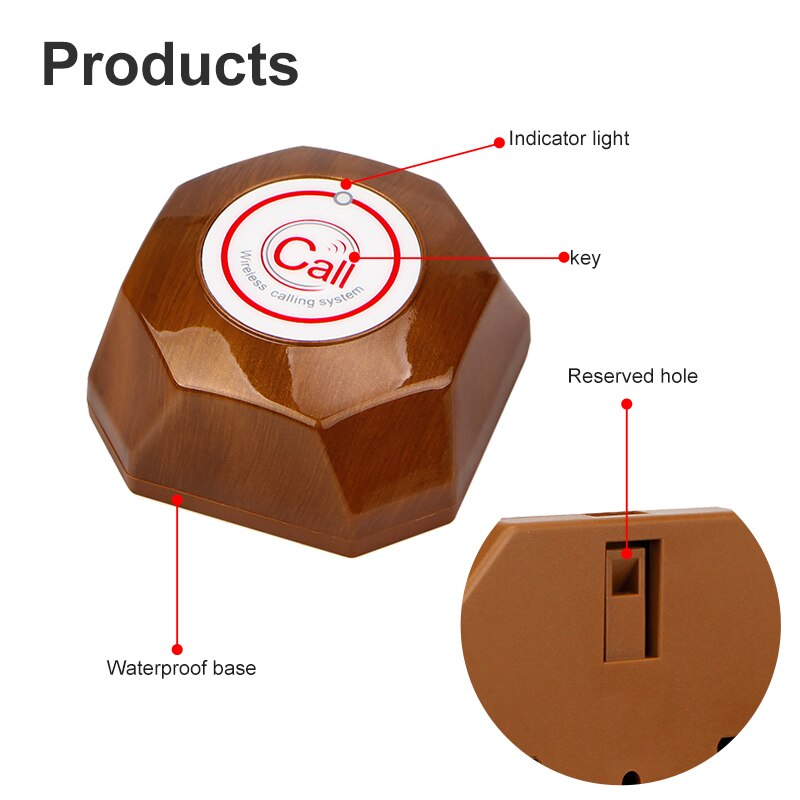 Retekess T133 433MHz Call Button Transmitter Call Bell Pager for Wireless Calling System Restaurant Equipments F9426A