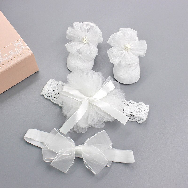 3 unids/set calcetines de bebé diademas de bebé chica pelo accesorios arco de encaje diadema de corona para bebés bebé ducha recién nacido: Style 2 G11 no box