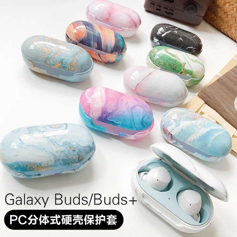 Retro Flower Marble PC Matte Earphone Case For Samsung Galaxy Buds+ Plus Cover For Galaxy Buds Bluetooth Wireless Headset Case