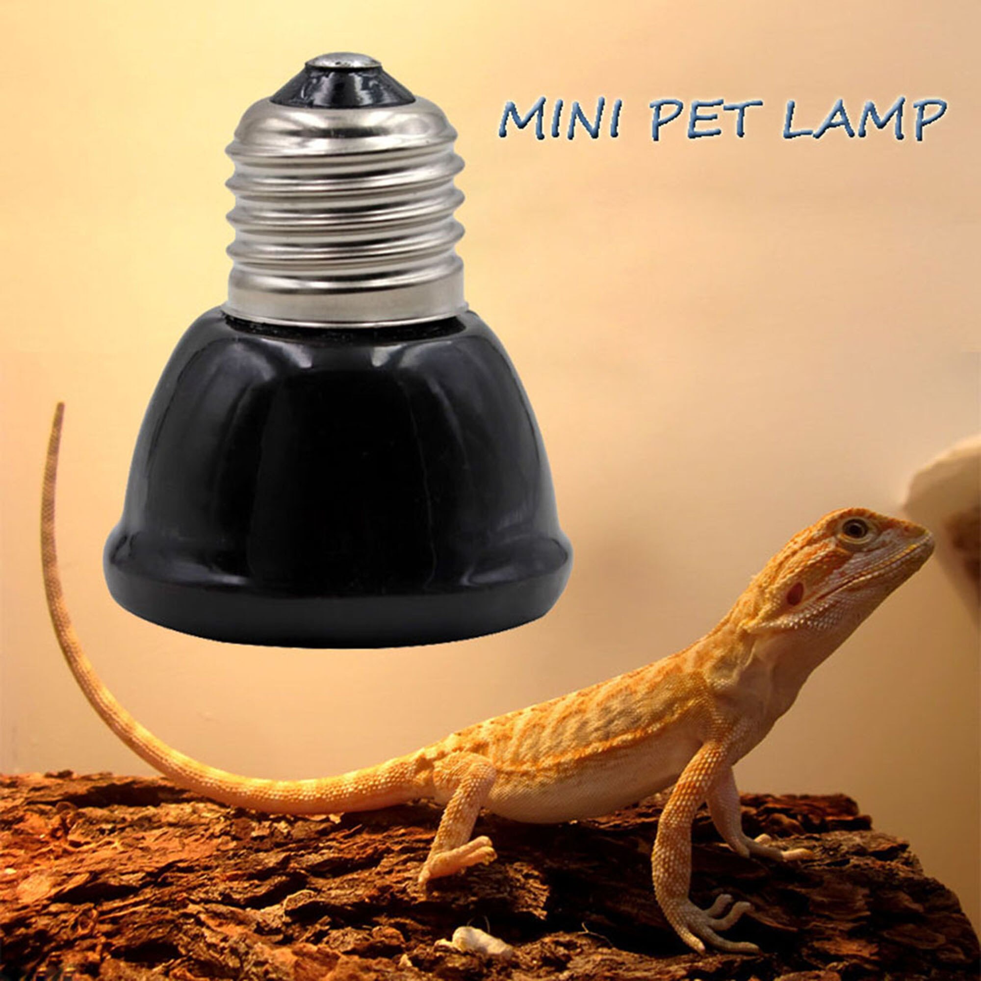 Mini svart husdjur värmelampa infraröd keramisk sändare värme glödlampa husdjur brooder kycklingar reptil lampa 25/50/ 75/100w
