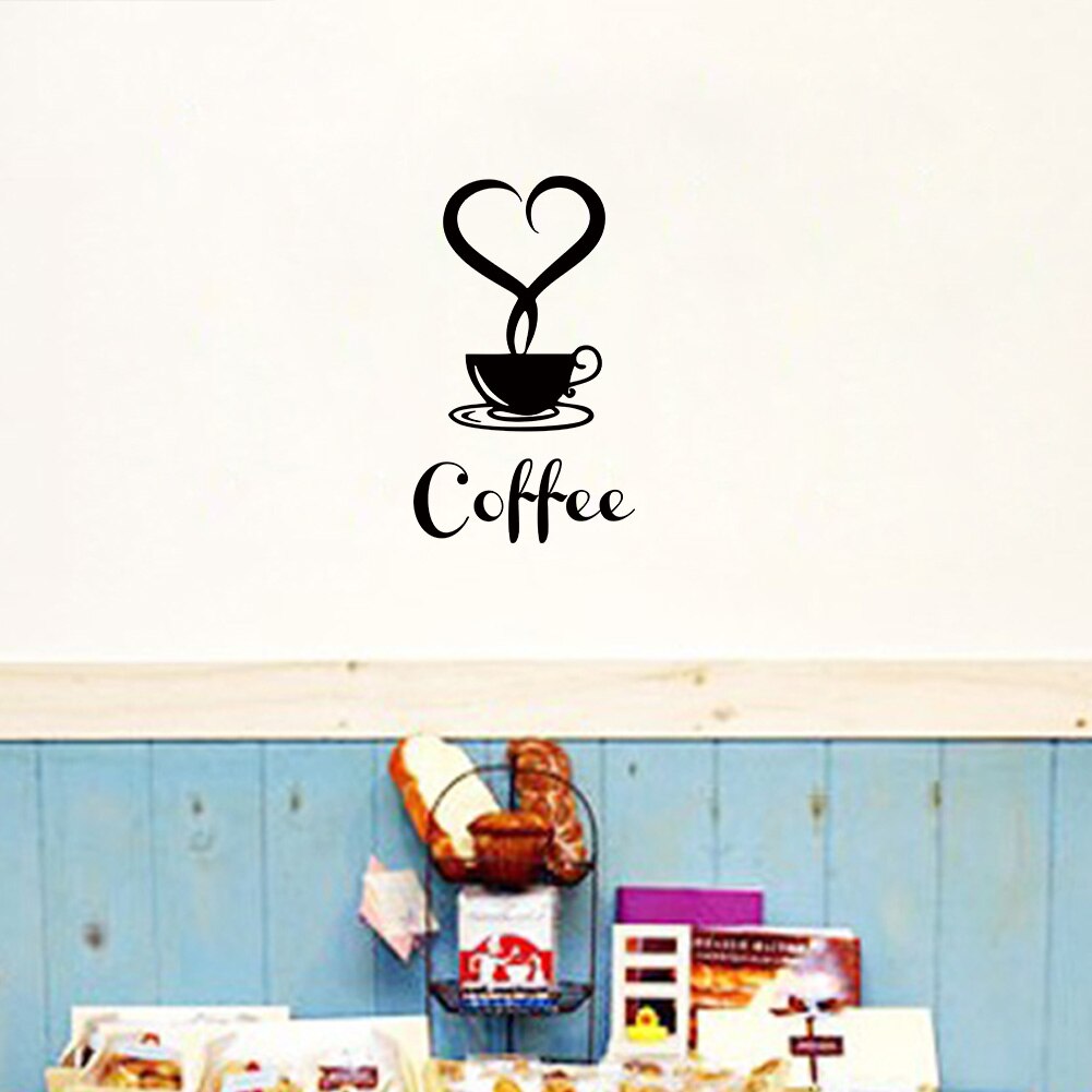 Coffee Cups Wall Stickers Beautiful Room Decoration Vinyl Art Wall Decals Adhesive Stickers Kitchen Coffee Shop Decor