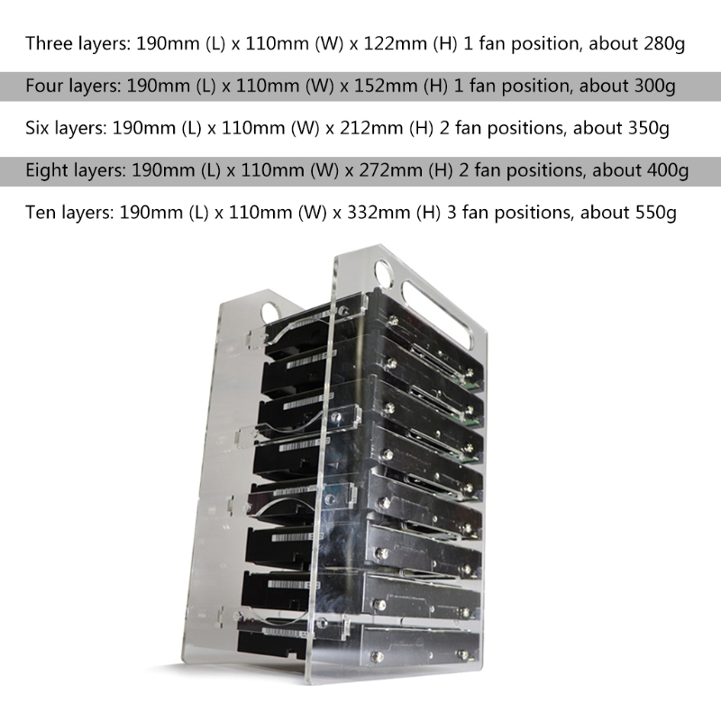 Mehrschichtiges SSD-Gestell für 3,5-Zoll-Festplatten-Organizer, externe Deskeop-HDD-Halterung