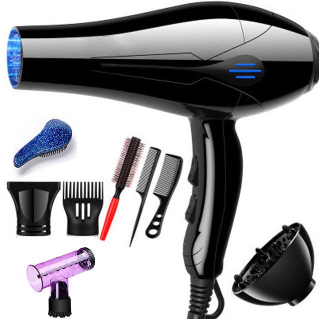 2200W Hair Dryer 240VStrong Power Barber Salon Styling Tools /Cold Air Blow Dryer 5 levels of Adjustment viaje: 9 gifts
