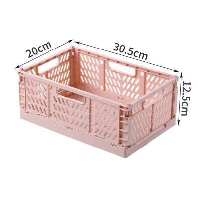High Capacity Foldable Plastic Storage Basket Utility Cosmetic Container Desktop Home Kitchen Warehouse Storage Baskets Box: H