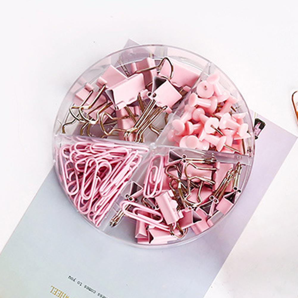 72pcs Metal File Paper Clip Large-headed Binder Clamps Ticket Holder Office Binding Supplies Combination Set School Stationery