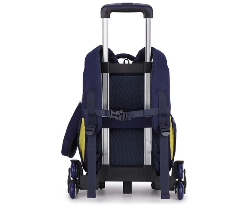 Verwisselbare Kinderen Trolley Schooltas 2/6 wielen ZIRANYU Kids Wheeled tas Nylon Waterdichte Reistas Mochilas