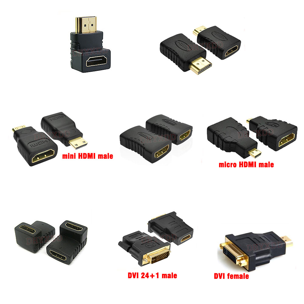1PCS Mini Micro HDMI Cable Connector Adapter DVI HDMI-compatible Male to Female Converters for 1080P HDTV Cable Adaptor Extender