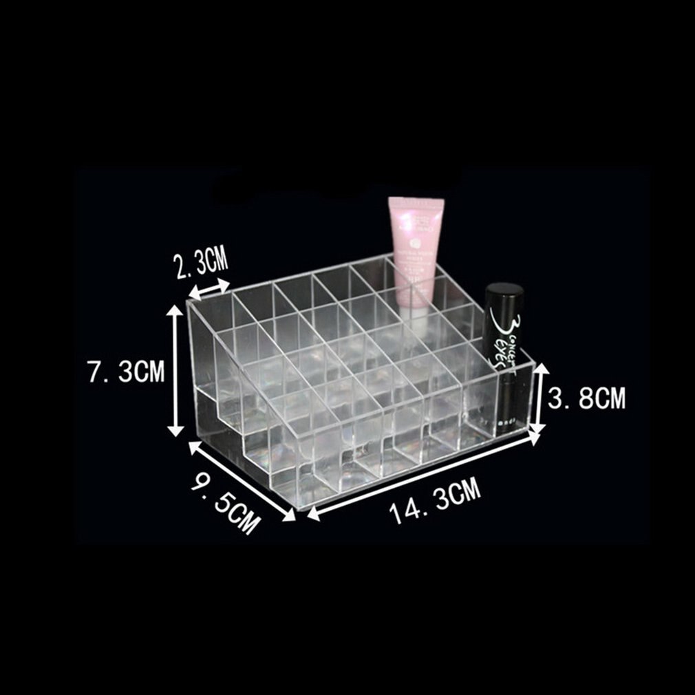 24 Gitter Lippenstift Halfter machen-hoch Lippenstift Ständer Lager Gestell machen-hoch Organizer Acryl Lagerung Kasten