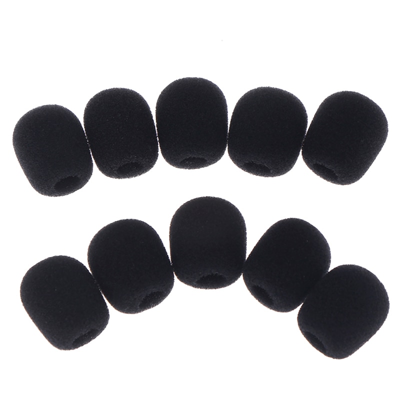 10 pièces casque remplacement mousse Microphone couverture téléphone casque micro couverture Microphone pare-brise casque mousse 25*8mm