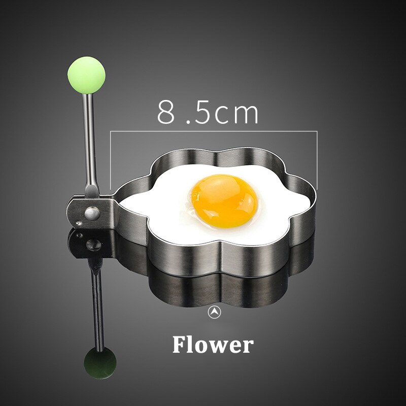 Rvs Gebakken Ei Pannenkoek Shaper Omelet Mold Mould Diy Ontbijt Koken Gereedschap Keuken Accessoires Gadget: 2