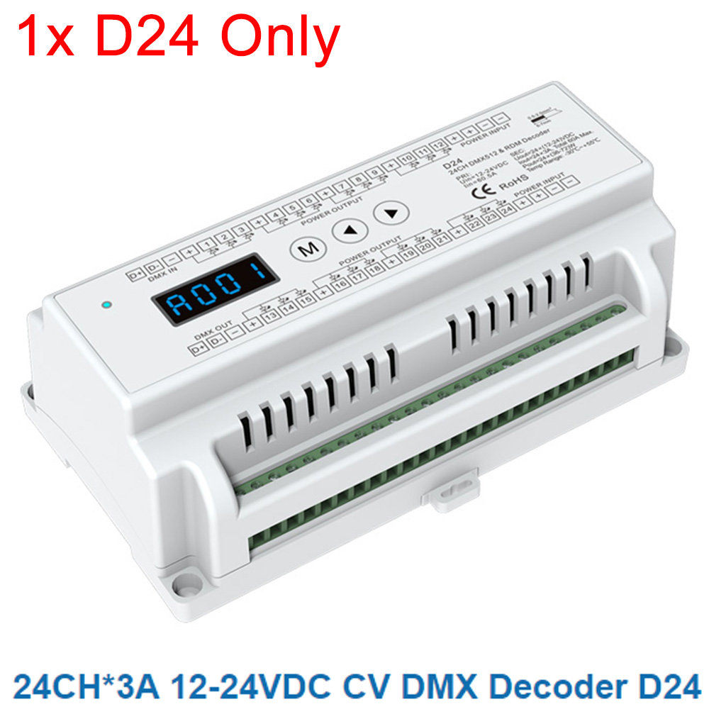 Skydance DMX Decoder Numeric D4 D4-E D4-P D4-XE D5 D12 D24 D12A DMX512 Decoder RF Control CV Display/Din Rail/Multiple Dimming: GRAY