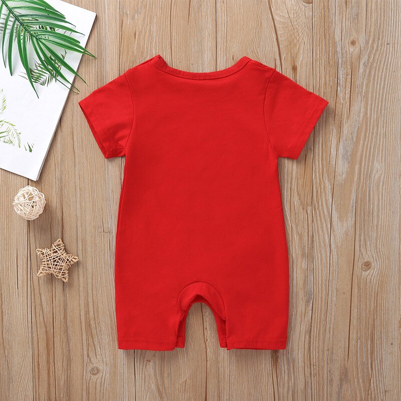 Carter Toddler Summer Baby Boy and Girl Short Sleeve Cartoon Letter Jumpsuit