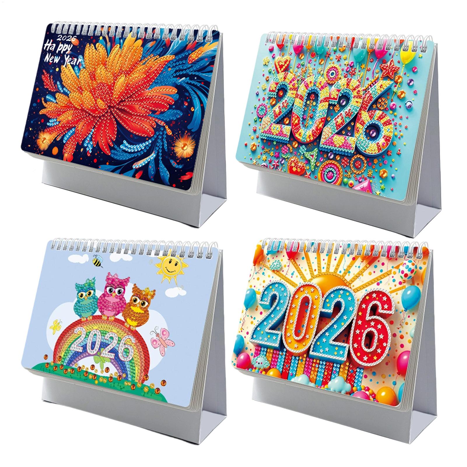 Skrivebordskalender med perlekunst, 12- måneders planlegging, dekorasjon, personlig tidsstyringsplanlegger, mål, avtaler, arrangør