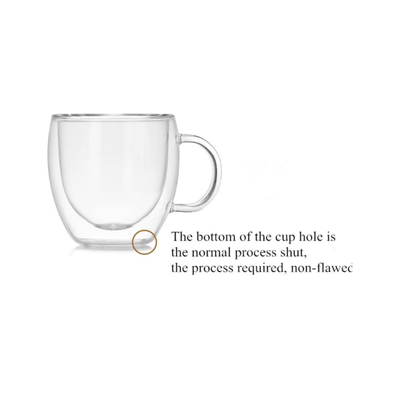 1 Pcs Double Wall Glass Cup Heat-resistant Tea Coffee Cup Handmade Beer Mug Tea Glass Whiskey Glass Cups Drinkware