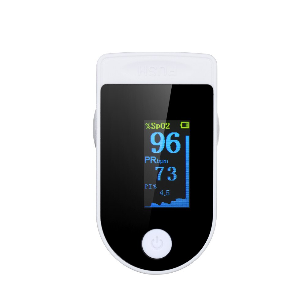 Blod iltmåler fingerpulsoximeter iltmætningsmåler oximeter pulsmåler med snor + taske auto-sluk alarm