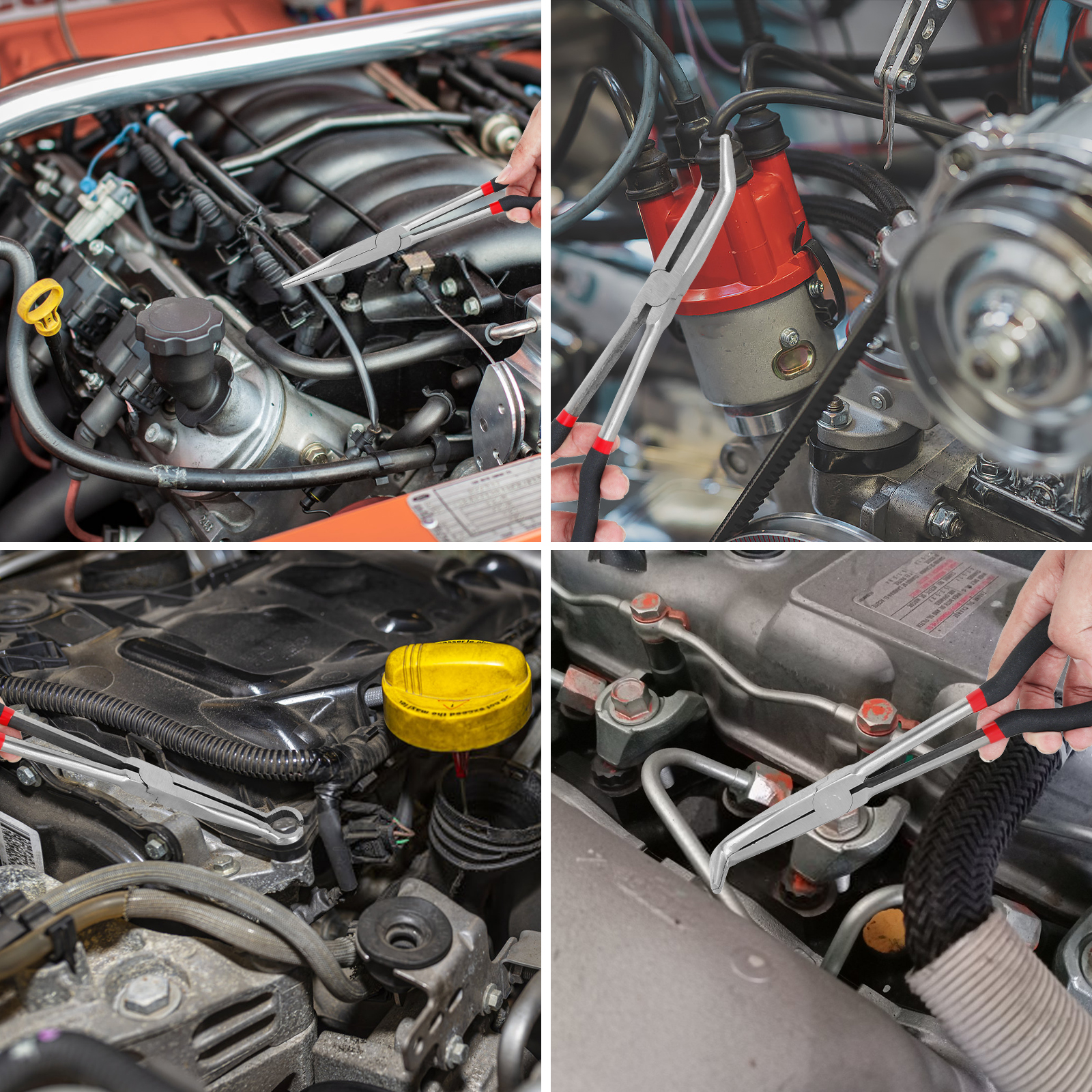 3/5Stck Schlauch Greifer Zange Kohlenstoff Stahl Zündkerze Entfernung Zange Lange Griff Auto Elektrische Trennen Zange Kühler schlauch Klemme