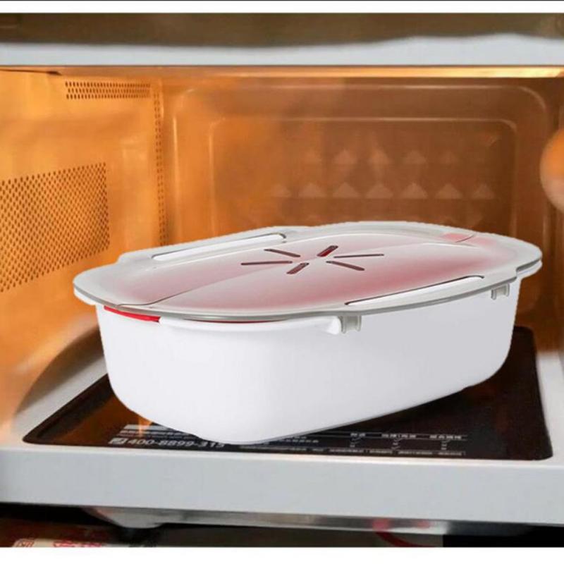 Microwave Steamer Basket Safe Non-toxic Fish Food Microwave Oven Steamer Steaming Dish Kitchen Tool