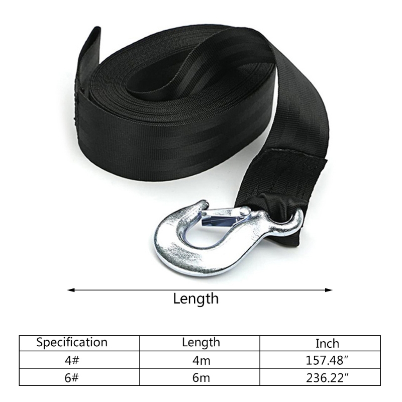 Marine Transportation Supplies Durable Trailer Boat Winch Strap 4/6Meters Length Cargo Straps for Flatbed