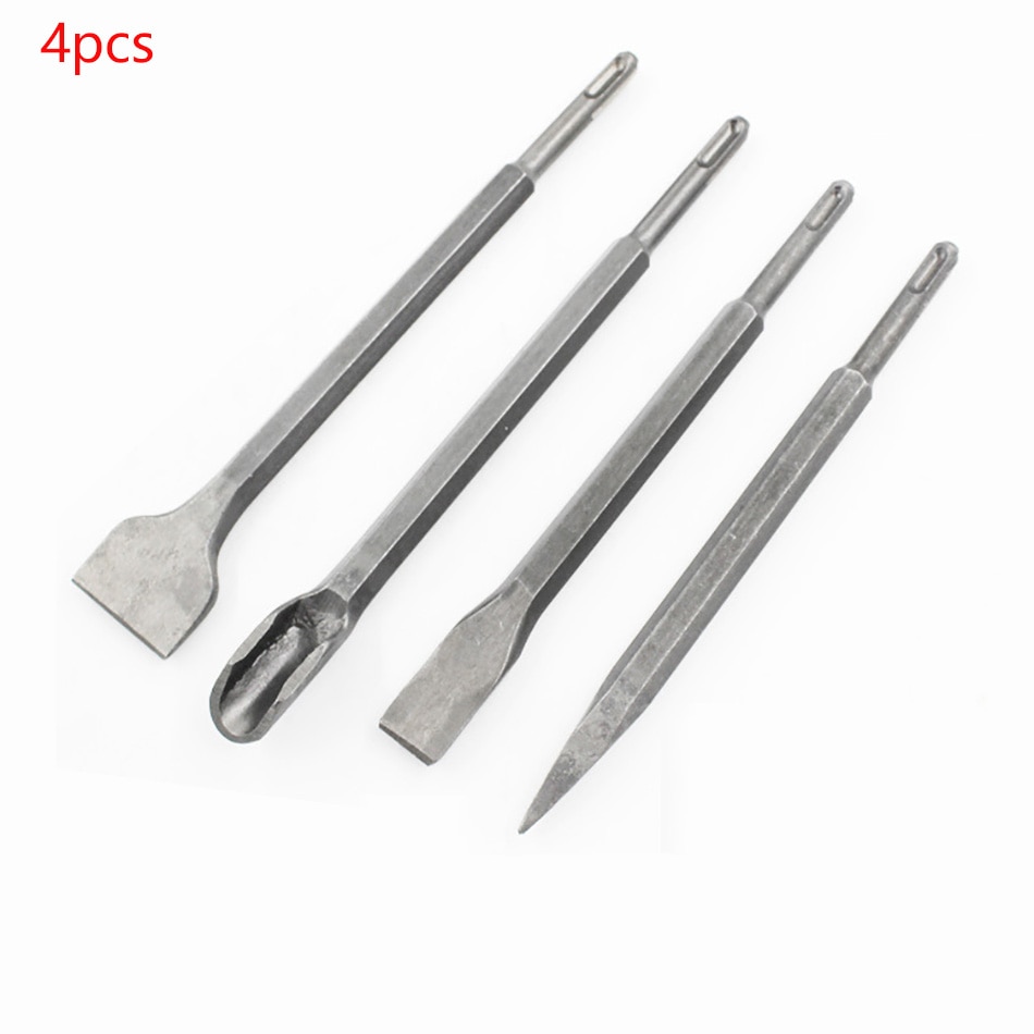 4pcs Electric Hammer Drill Bit Set chisel Shank Impact Rotary Concrete Masonry Drilling Grooving