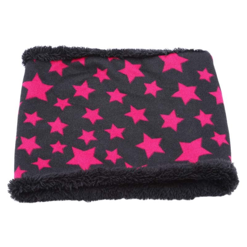 Autumn Winter Children scarf five stars Print Baby scarf Boys and girls cotton Kids Dot print ring children loop Scarves: 1 red stars