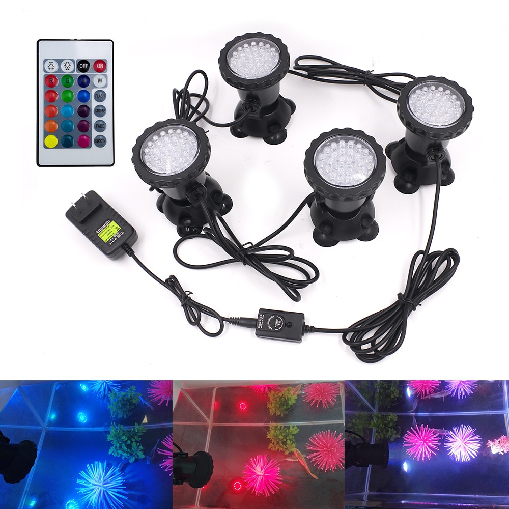 Rgb Led Onderwater Verlichting Lamp IP68 Waterdichte Spot Light Voor Zwembad Fonteinen Vijver Water Tuin Aquarium Light + Remote