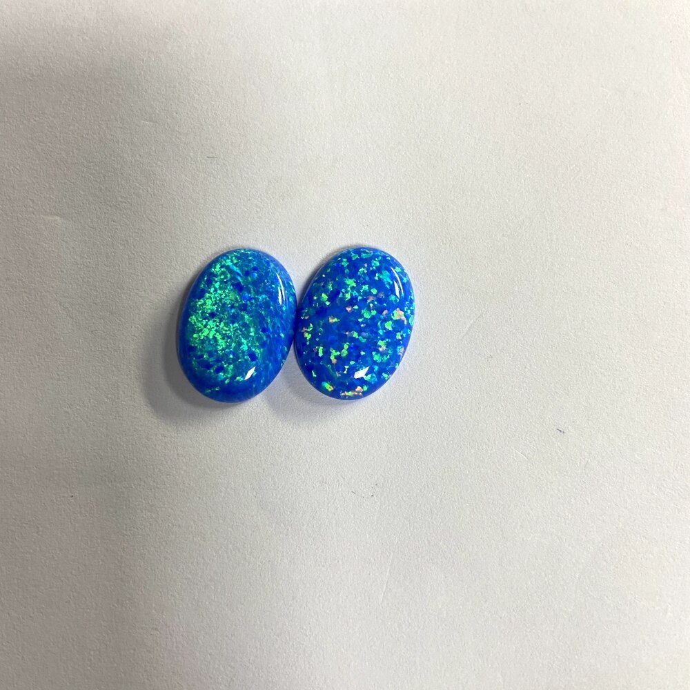 Labor Erstellt Opal edelstein OP05 Oval 18x13mm dunkel Blau feuer Opal flatback cabochon perlen stein für Ring, der