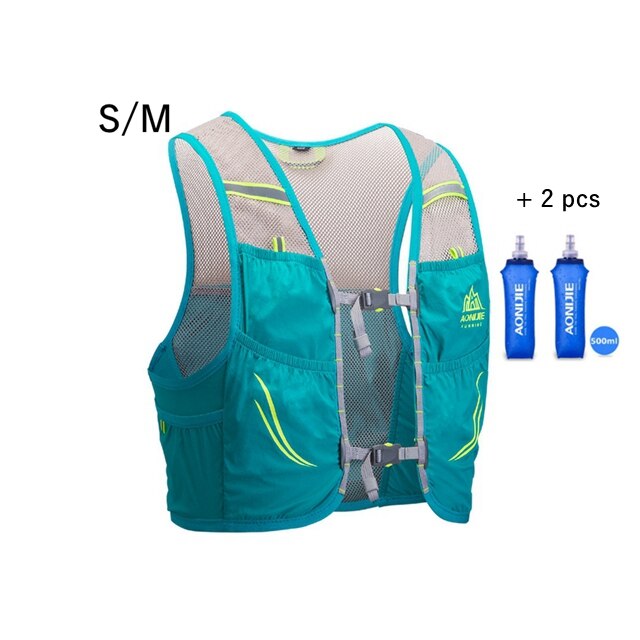 Backpack Trail Running Vest Men Women Lightweight Outdoor Sport Hiking Cycling backpack 2.5L Marathon Fitness Hydration Pack: Mint Green.SM Bottle