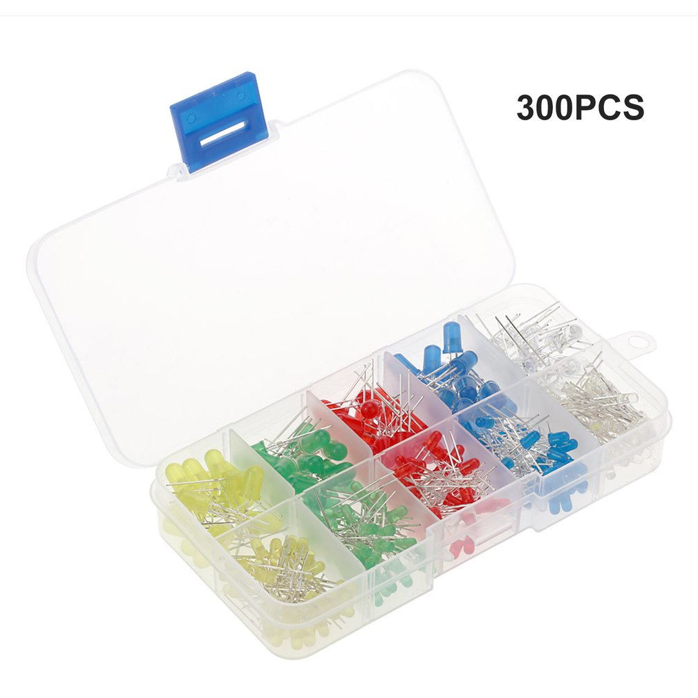 3Mm Diffuus Led Diode Assortiment Kit Diverse Kleur Leds En Weerstanden 300Pcs Licht Emiting Diode Indicator Verlichting