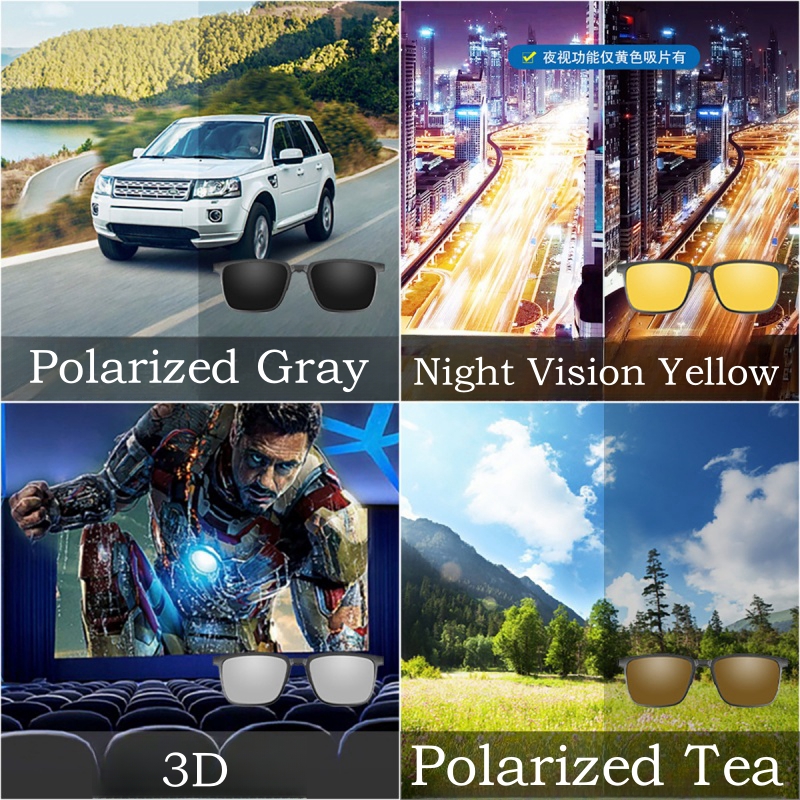 YIMARUILI gafas con Clip magnéticas polarizadas ultraligeras para hombres y mujeres TR90 monturas de gafas graduadas ópticas de titanio puro