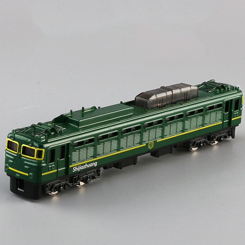 Della lega Dell'annata In Pelle Verde Nostalgico Treno Auto Giocattolo Per Bambini Retrò Collezione Scivolo di Alta-velocità Del Veicolo Giocattoli Locomotiva