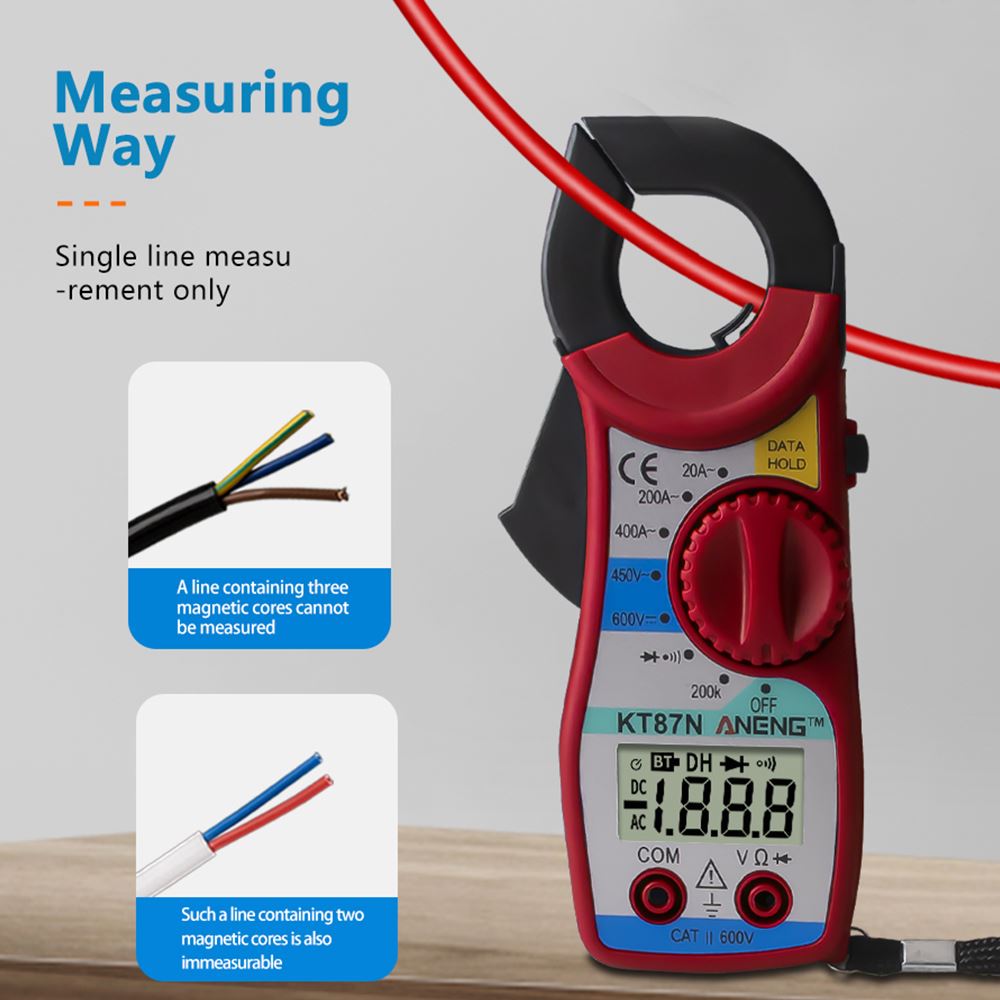 KT87N Digital Multimeter Ampere Clamp Meter Current Clamp Pincers AC DC Current Voltage Transistor Tester Current Clamps