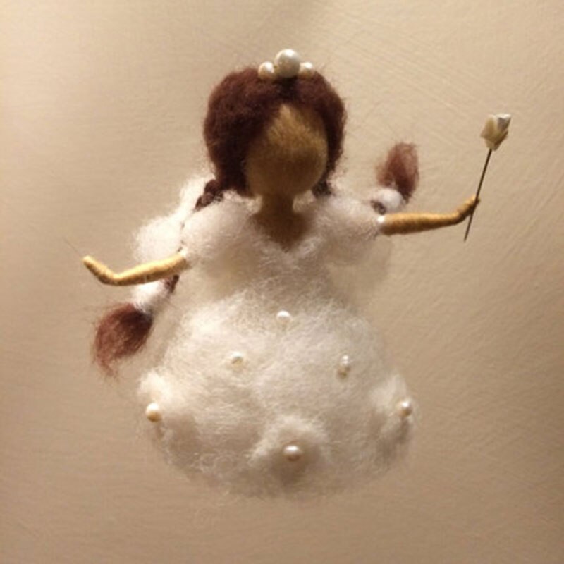 Jiwuo Cute Little Fairy Wool Felt Craft DIY Non Finished Poked Set Handcraft Kit for Needle Material With Instructions: 8