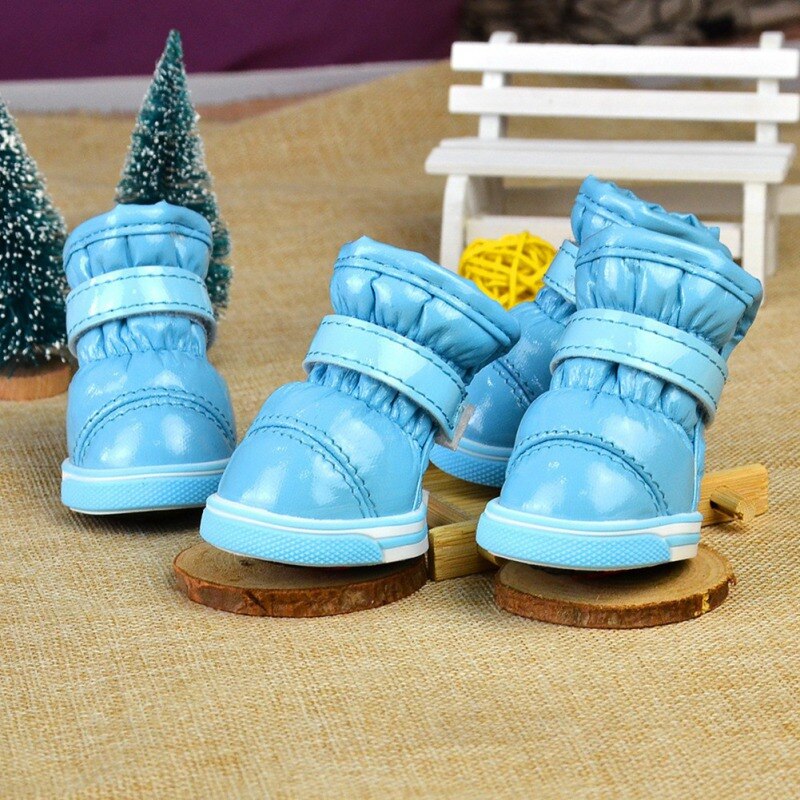 Winter Hond Schoenen Warme Snowboots Waterdichte Kleine Honden Non Slip Casual Schoenen Voor Chihuahua Teddy Pug Huisdierenproducten 4 Stks/partij: XL / Blauw