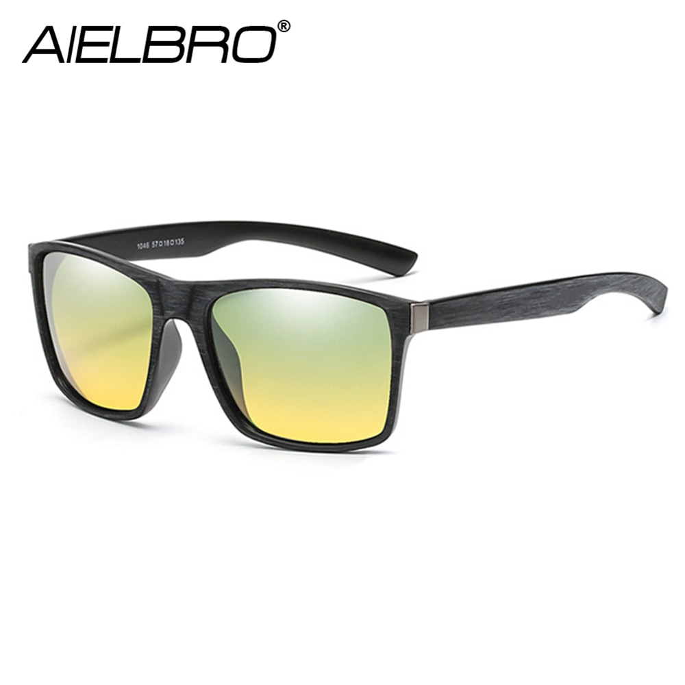AIELBRO Harz Rahmen Polarisierte Linsen Tag Nacht HD Nachtsicht Driving Gläser Beste Nachtsicht Brille Männer Frauen