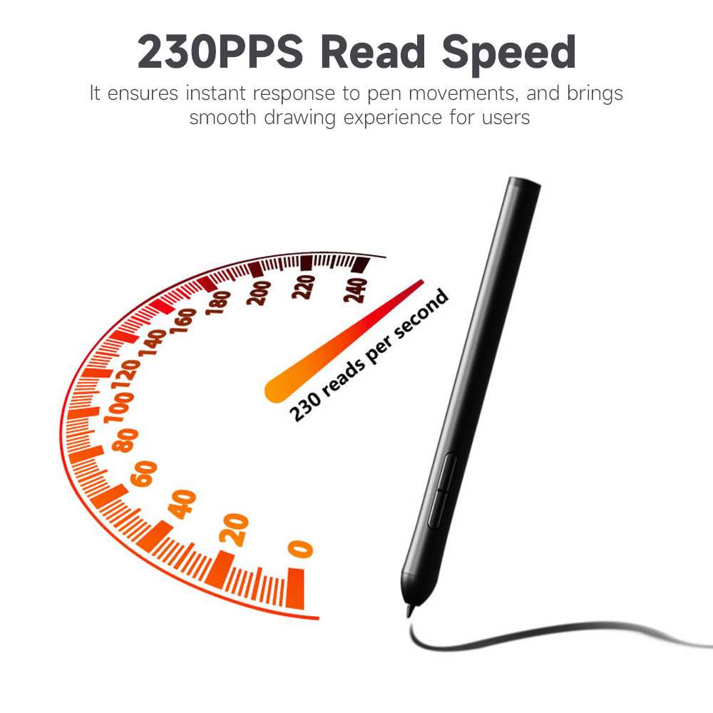 VSON WP9620N Graphics Tablet Drawing Tablet with 8192 Levels Pressure Sensitivity 5080LPI Resolution 230PPS Read Speed