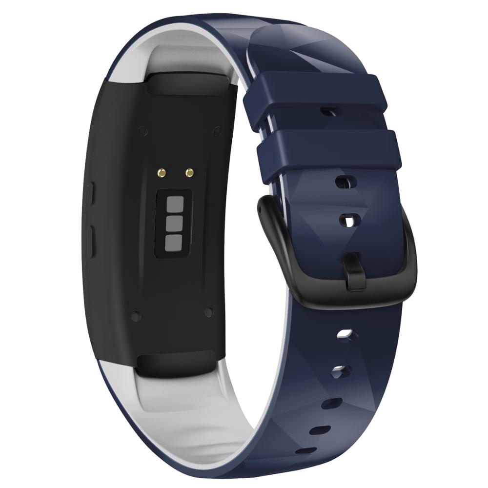 Yhteensopiva samsung gear fit 2 pro kellon ranneke / sovi 2 ranneke korvaava silikoni-älykellon rannekkeet samsung gear fit 2 pro: Tummansini-punainen / Pieni koko