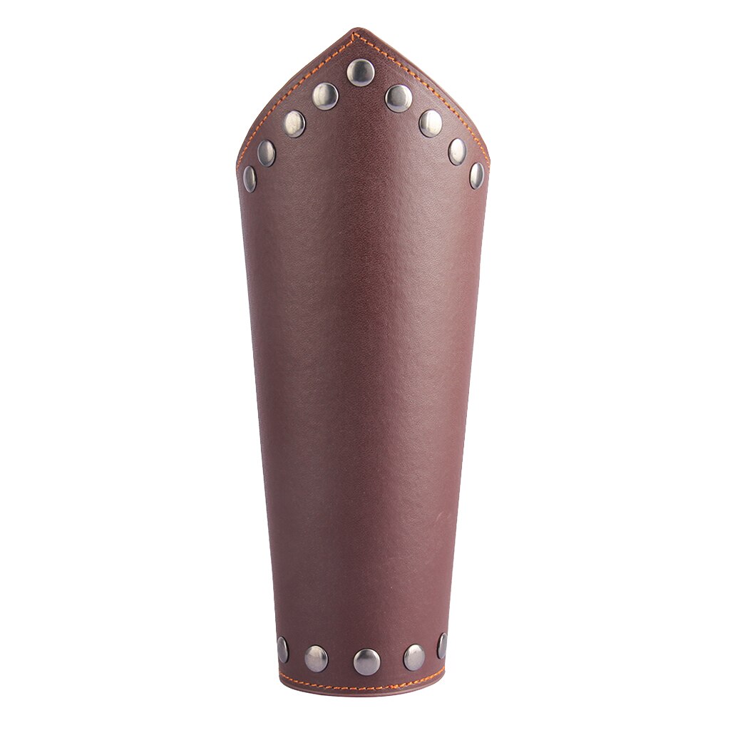 Leather Gauntlet Wristband Bracers Arm Armor Cuff Viking Cosplay Props: Brown