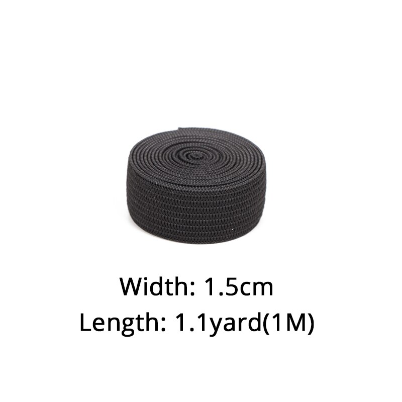 Accesorios de costura para ropa interior, peluca elástica suave, banda elástica de goma elástica negra, gran , 15/25/35/40Mm, superventas: 1.5cm width 1meter