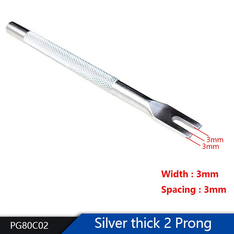 Ensemble de ciseaux plats en cuir pour tissage de trous, poinçons, couture, bricolage, laçage, 2.5/3mm, acier solide: Silver 2Prong