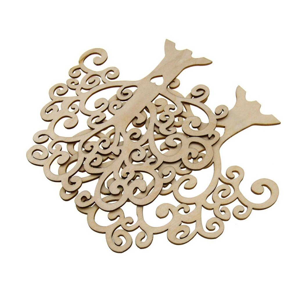 2 stuks Houten Bomen Plakjes Gat Liefde Hart voor DIY MDF Familie Boom Craft Hout Ambacht Decoratie Voor Kids